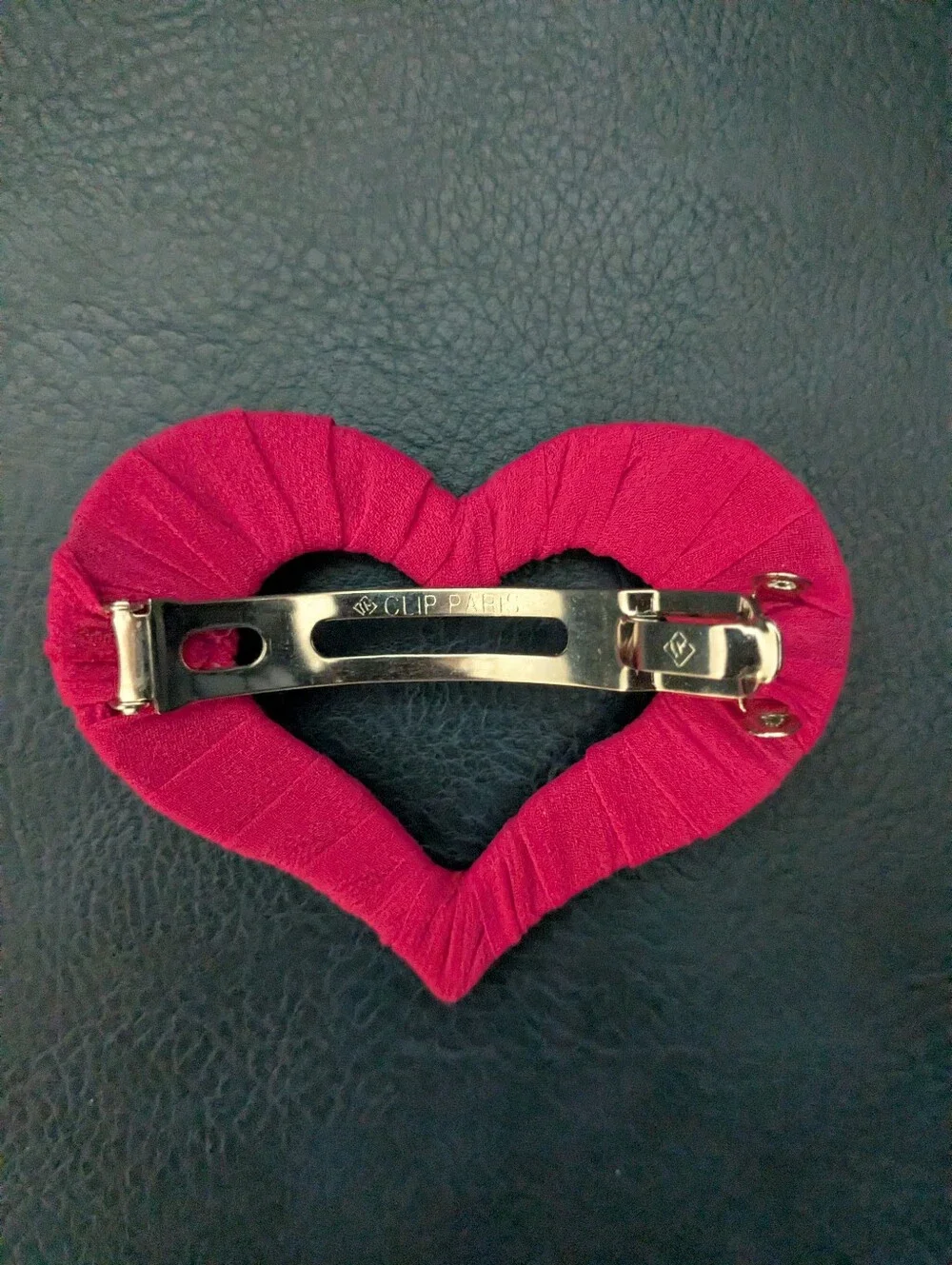 Heart-Shaped Fabric Hair Clip